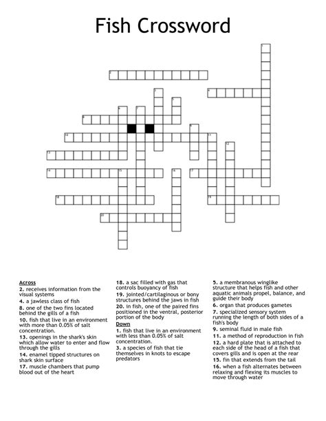 fish hooks crossword